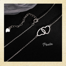 Colar Feminino Duplo Coração Banhado a Ouro / Prata Presente Romântico Delicado Moda Casual e Festa