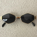 Óculos de Sol Retrô Luxo com Haste Dourada UV400