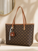 TOMI MITO Bolsa Feminina Casual de Ombro com Estampa Geométrica e Pingente Charmoso para Trabalho e Passeios TM9187