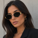 Óculos de Sol Retrô da moda Fashion UV400 Haste Dourada