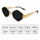 Óculos de Sol Retrô da moda Fashion UV400 Haste Dourada