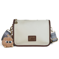 Bolsa Feminina Transversal com Corrente Dourada e Charme de Pelúcia