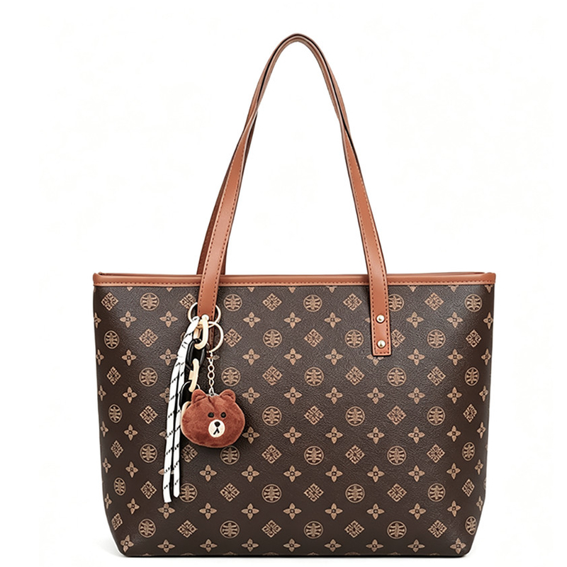 Bolsa Feminina Tote Vintage com Charme de Urso