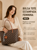 TOMI MITO Bolsa Feminina Casual de Ombro com Estampa Geométrica e Pingente Charmoso para Trabalho e Passeios TM9187