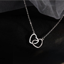 Colar Feminino Duplo Coração Banhado a Ouro ou Prata