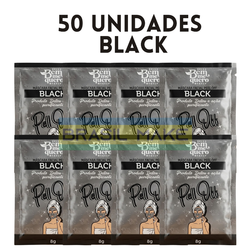 Kit 50 Sachês de Máscaras Faciais Black Skincare