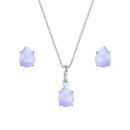 Conjunto de Gota Roxa em Zircônia Prata 925