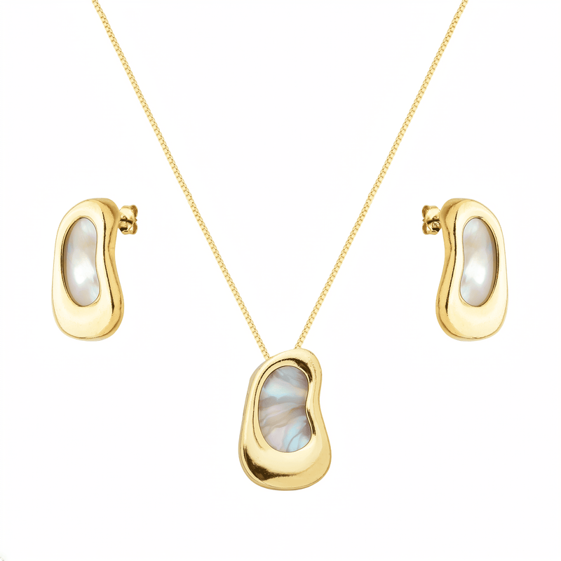 Conjunto Dourado Orgânico Madrepérola