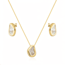 Conjunto Dourado Formato Orgânico Madrepérola