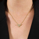 Colar Dourado Espirito Santo com Zircônia