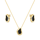 Conjunto Dourado Formato Orgânico Preto