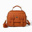 Bolsa Feminina Transversal e de Mão em Couro Sintético Marrom