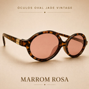 Óculos de Sol Feminino Oval Vintage Retrô UV400 Elegante Moda