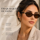 Óculos de Sol Feminino Oval Vintage Retrô UV400 Elegante Moda