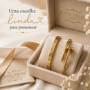 Kit 2 Braceletes Femininos Aço Inox Love Prego Trevo Lisa Prata Dourado