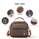 TOMI MITO Bolsa Feminina De Transversal Com Monograma Em Estilo Retrô Bolsa Quadrada Com Estampa Vintage TM9185